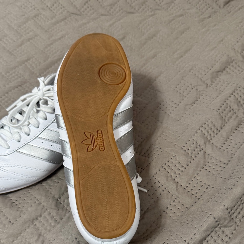 adidas White and Silver womens Sneakers - Picture 3 of 5